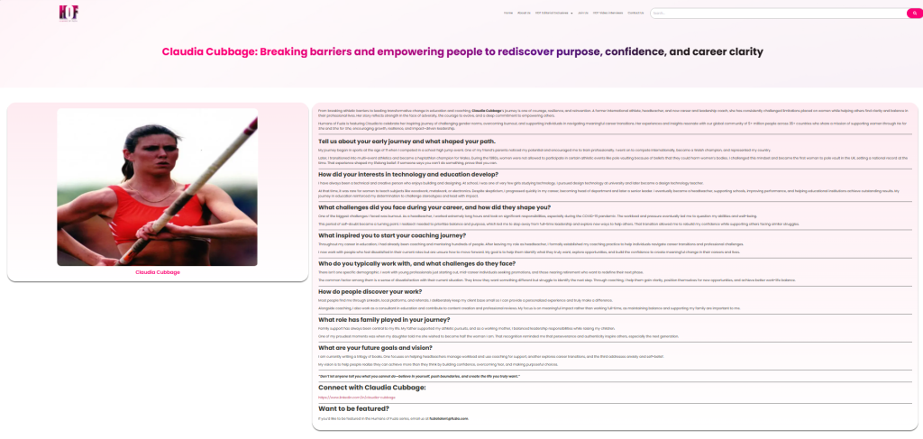 Humans of Fuzia article about Claudia Cubbage and Renewed Ltd